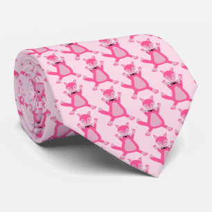roze baby meisje vos patroon stropdas