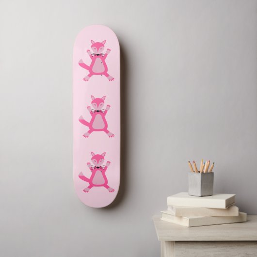 roze baby meisje vos persoonlijk skateboard (Muurkunst)
