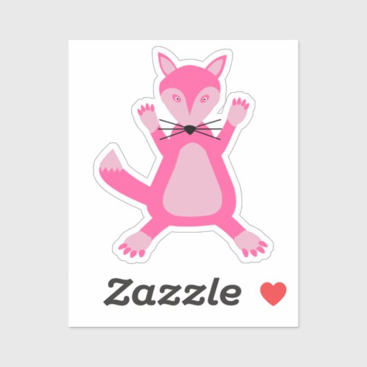  roze baby meisje vos sticker (Vel)