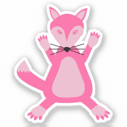  roze baby meisje vos sticker (Voorkant)
