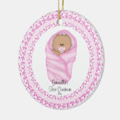 Roze Baby Meisjes Baby's Eerste Kerst Ornament (Links)