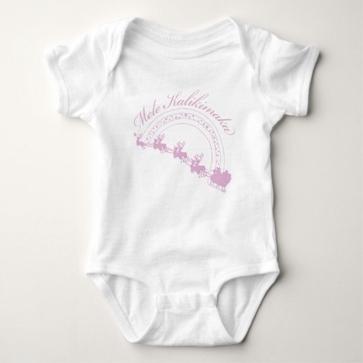 Roze Baby Mele Kalikimaka Romper (Voorkant)