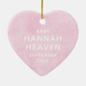 Roze  Baby met kerstmis verloren Keramisch Ornament (Achterkant)