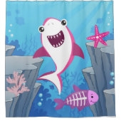 Roze Baby met scherp zeefgordijn Douchegordijn (Voorkant)