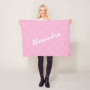 Roze Baby Naam Abstracte Pijl Rustieke Patroon Fleece Deken