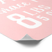 Roze Baby Naam en geboorte Stat | bewerkbare kleur Poster (Hoek)