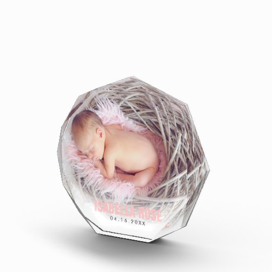 Roze Baby-naam Fotoblokken (Rechts)