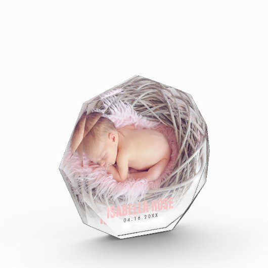 Roze Baby-naam Fotoblokken (Links)