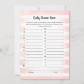 Roze Baby Naam Race Spelkaart met Lichtbruine Koni Kaart (Voorkant)
