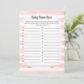 Roze Baby Naam Race Spelkaart met Lichtbruine Koni Kaart (Staand voorkant)