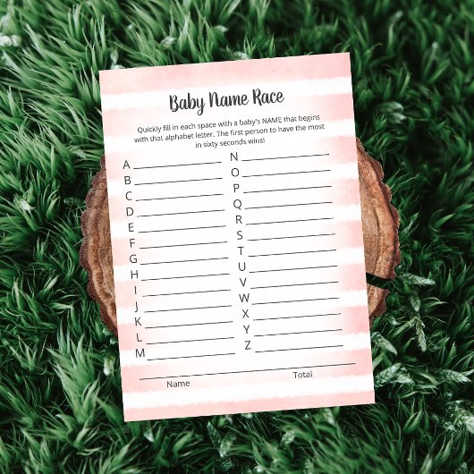 Roze Baby Naam Race Spelkaart met Lichtbruine Koni Kaart