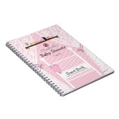 Roze Baby Nursery Baby shower Guest Book | Notitieboek (Rechterzijde)