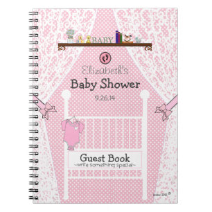 Roze Baby Nursery Baby shower Guest Book   Notitieboek