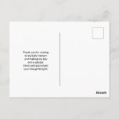 Roze Baby Olifant en Rozen Border Bedankt Briefkaart (Achterkant)