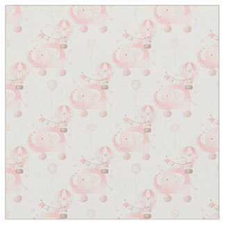 Roze Baby olifant en wolken Stof