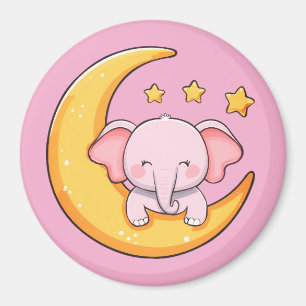 Roze baby-olifant magneet