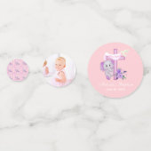 Roze Baby olifant met duif en dwarslaesie Confetti (Voorkanten)