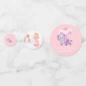 Roze Baby olifant met duif en dwarslaesie Confetti (Achterkanten)