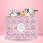 Roze Baby olifant met duif en dwarslaesie Groot Cadeauzakje