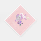 Roze Baby olifant met duif en dwarslaesie Servet (Hoek)