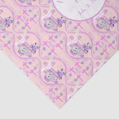 Roze Baby olifant met duif en dwarslaesie Tissuepapier (Detail)