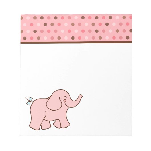 Roze Baby Olifant Notitieblok (Voorkant)
