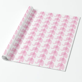 Roze Baby olifant omslagpapier Cadeaupapier