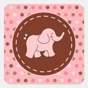 Roze Baby Olifant Stickers