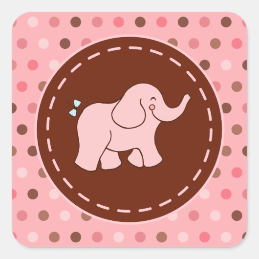 Roze Baby Olifant Stickers (Voorkant)