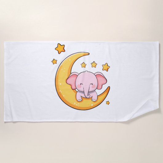 Roze baby-olifant strandlaken (Voorkant)