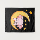 Roze baby-olifant wandkleed (Voorkant (horizontaal))