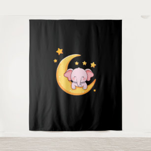 Roze baby-olifant wandkleed
