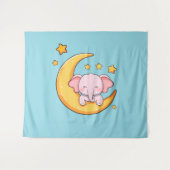 Roze baby-olifant wandkleed (Voorkant (horizontaal))