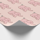 Roze Baby olifanten inpakpapier (Hoek)