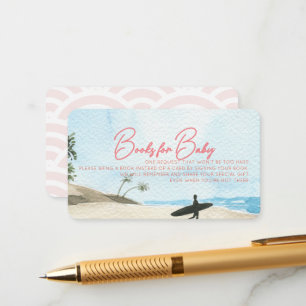 Roze 'Baby on Board' cadeaukaart voor babyfeestje Informatiekaartje