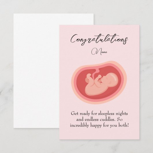 Roze Baby op de weg Felicitatiekaart (Voorkant / Achterkant)