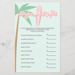 Roze Baby op het bord Baby Shower Raad de juiste p Flyer