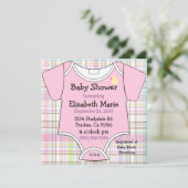 Roze Baby outfit Shower Kaart (Staand voorkant)