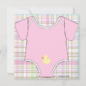 Roze Baby outfit Shower Kaart (Achterkant)