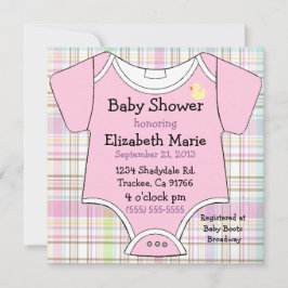 Roze Baby outfit Shower Kaart