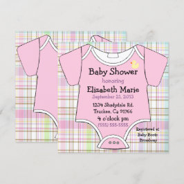 Roze Baby outfit Shower Kaart