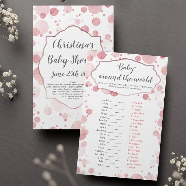 Roze "Baby over de hele wereld" Glam Baby shower G (Creator heeft geüpload)