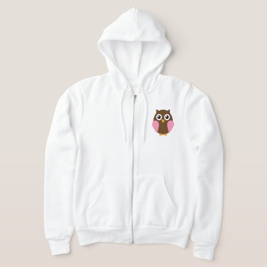 Roze Baby Owl Hoodie (Laagn)