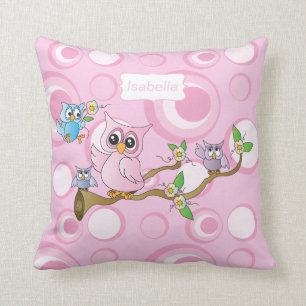 Roze Baby Owl Kussen
