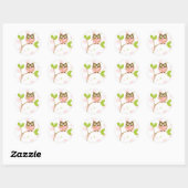 Roze Baby Owl Ronde Sticker (Vel)