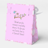 Roze Baby Owl | Shower Theme Bedankdoosjes (Achterkant)