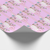 Roze Baby Owl | Shower Theme Cadeaupapier (Hoek)