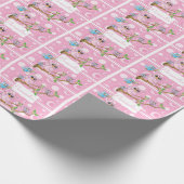 Roze Baby Owl | Shower Theme Cadeaupapier (Hoek)
