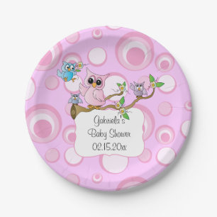 Roze Baby Owl   Shower Theme   DIY-tekst Papieren Bordje