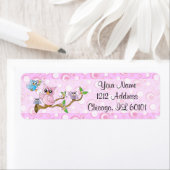 Roze Baby Owl | Shower Theme Etiket (Insitu)